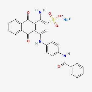 molecular formula C27H18N3NaO6S B13757458 Sodium 1-amino-4-((4-(benzoylamino)phenyl)amino)-9,10-dihydro-9,10-dioxoanthracene-2-sulphonate CAS No. 70571-79-8