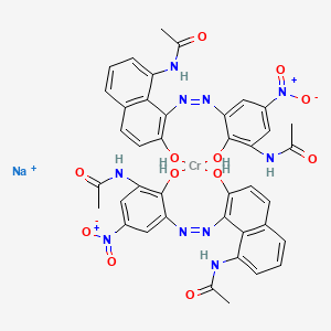molecular formula C40H34CrN10NaO12+ B13757465 Sodium bis(N-(3-((8-acetamido-2-hydroxy-1-naphthyl)azo)-2-hydroxy-5-nitrophenyl)acetamidato(2-))chromate(1-) CAS No. 72259-15-5