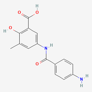 molecular formula C15H14N2O4 B13757474 5-(4-Aminobenzamido)-2,3-cresotic acid CAS No. 6265-15-2