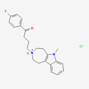 molecular formula C23H26ClFN2O B13757511 Butyrophenone, 4'-fluoro-4-(6-methyl-1,4,5,6-tetrahydroazepino(4,5-b)indol-3(2H)-yl)-, hydrochloride CAS No. 23901-25-9