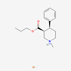 molecular formula C16H24BrNO2 B13757534 (+-)-1-Methyl-4-phenylnipecotic acid propyl ester hydrobromide CAS No. 57153-01-2