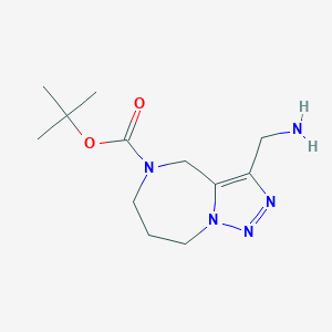 molecular formula C12H21N5O2 B1375754 3-氨甲基-7,8-二氢-4H,6H-1,2,5,8A-四氮杂-苊-5-羧酸叔丁酯 CAS No. 1251000-38-0