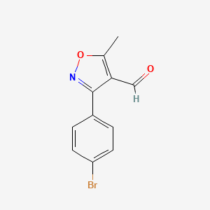 molecular formula C11H8BrNO2 B1375759 3-(4-Bromophenyl)-5-methylisoxazole-4-carboxaldehyde CAS No. 1119449-35-2