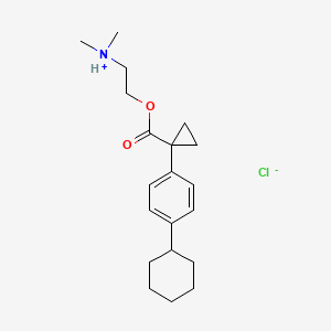 molecular formula C20H30ClNO2 B13757610 2-[1-(4-cyclohexylphenyl)cyclopropanecarbonyl]oxyethyl-dimethylazanium;chloride CAS No. 58880-38-9