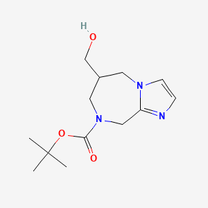molecular formula C13H21N3O3 B1375764 5-Hydroxymethyl-5,6-dihydro-4H,8H-1,3a,7-triaza-azulene-7-carboxylic acid tert-butyl ester CAS No. 1251017-49-8
