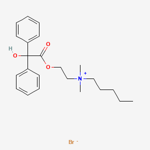 molecular formula C23H32BrNO3 B13757661 Dimethyl(2-hydroxyethyl)pentylammonium bromide benzilate CAS No. 56927-39-0