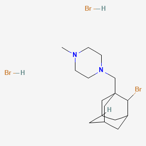molecular formula C16H29Br3N2 B13757686 2-Bromo-1-(4-methyl-1-piperazinyl)methyladamantane dihydrobromide CAS No. 59177-67-2