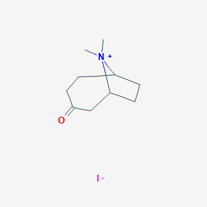molecular formula C10H18INO B13757726 9,9-Dimethyl-9-azoniabicyclo[4.2.1]nonan-3-one;iodide 
