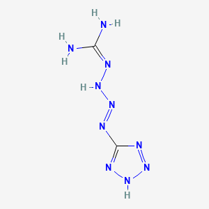 molecular formula C2H6N10 B13757742 4-(1H-tetrazol-5-yl)-1-tetrazene-1-carboxamidine CAS No. 539-57-1