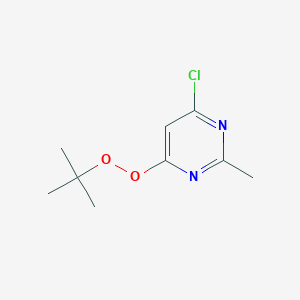 molecular formula C9H13ClN2O2 B13757762 4-tert-Butylperoxy-6-chloro-2-methyl-pyrimidine 