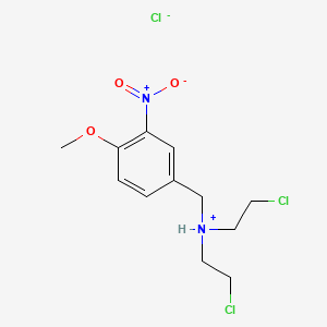 molecular formula C12H17Cl3N2O3 B13757779 N,N-Bis(2-chloroethyl)-4-methoxy-3-nitro-benzylamine hydrochloride CAS No. 77905-51-2