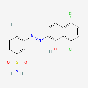 molecular formula C16H11Cl2N3O4S B13757781 Benzenesulfonamide, 3-[(5,8-dichloro-1-hydroxy-2-naphthalenyl)azo]-4-hydroxy- CAS No. 56961-50-3
