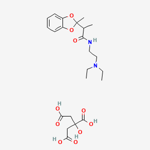 molecular formula C23H34N2O10 B13757819 1,3-Benzodioxole-2-acetamide, N-(2-diethylaminoethyl)-alpha,2-dimethyl-, citrate CAS No. 62898-47-9