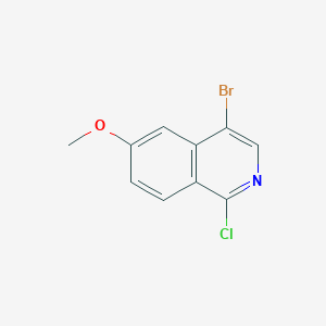 molecular formula C10H7BrClNO B1375784 4-Bromo-1-chloro-6-methoxyisoquinoline CAS No. 1409964-75-5