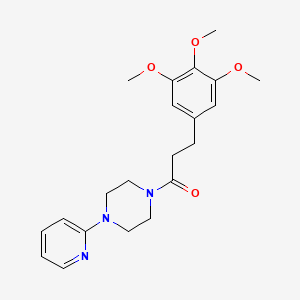 molecular formula C21H27N3O4 B13757861 Piperazine, 1-(2-pyridyl)-4-(3,4,5-trimethoxyhydrocinnamoyl)- CAS No. 23770-98-1