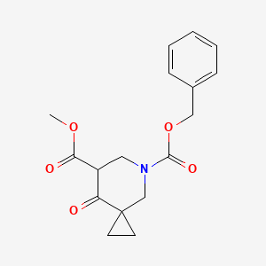 molecular formula C17H19NO5 B1375787 5-Benzyl 7-methyl 8-oxo-5-azaspiro[2.5]octane-5,7-dicarboxylate CAS No. 1232542-20-9