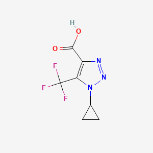 molecular formula C7H6F3N3O2 B1375789 1-cyclopropyl-5-(trifluoromethyl)-1H-1,2,3-triazole-4-carboxylic acid CAS No. 1375244-62-4
