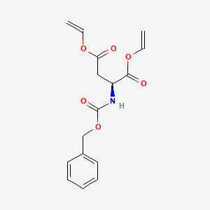 molecular formula C16H17NO6 B13757890 Alanine, N-benzyloxycarbonyl-3-vinyloxycarbonyl-, vinyl ester, L- CAS No. 73680-53-2