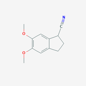 molecular formula C12H13NO2 B137579 5,6-Dimethoxy-2,3-dihydro-1H-indene-1-carbonitrile CAS No. 130489-93-9