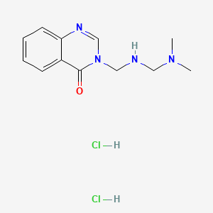 molecular formula C12H18Cl2N4O B13757917 4(3H)-Quinazolinone, 3-((((dimethylamino)methyl)amino)methyl)-, dihydrochloride CAS No. 75159-18-1
