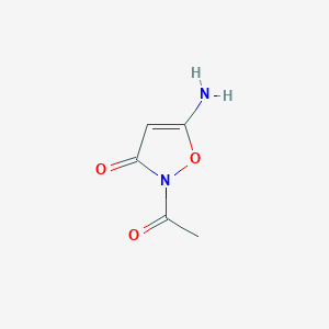 molecular formula C5H6N2O3 B1375794 2-乙酰基-5-氨基异噁唑-3(2H)-酮 CAS No. 1573547-89-3