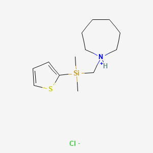 molecular formula C13H24ClNSSi B13757949 1-((2-Thienyldimethylsilyl)methyl)hexahydro-1H-azepine hydrochloride CAS No. 78599-01-6