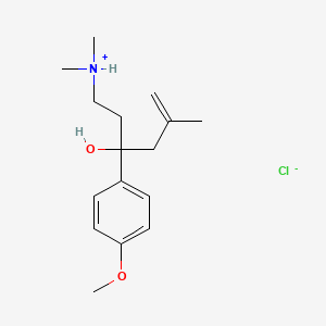 molecular formula C16H26ClNO2 B13757953 [3-Hydroxy-3-(4-methoxyphenyl)-5-methylhex-5-enyl]-dimethylazaniumchloride CAS No. 2238-81-5