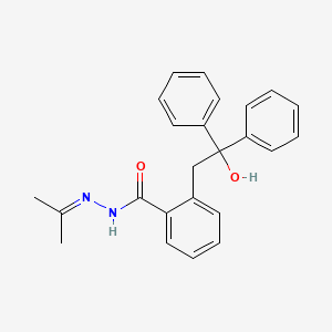molecular formula C24H24N2O2 B13757977 2-(2-hydroxy-2,2-diphenylethyl)-N-(propan-2-ylideneamino)benzamide CAS No. 23966-61-2