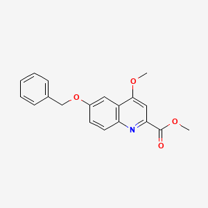 molecular formula C19H17NO4 B1375798 Methyl 6-(benzyloxy)-4-methoxyquinoline-2-carboxylate CAS No. 1395493-31-8