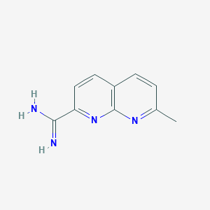 molecular formula C10H10N4 B13758042 7-Methyl-1,8-naphthyridine-2-carboximidamide 