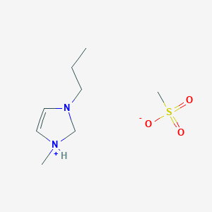 molecular formula C8H18N2O3S B13758064 Methanesulfonate;1-methyl-3-propyl-1,2-dihydroimidazol-1-ium 