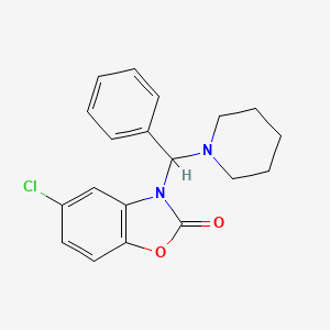 molecular formula C19H19ClN2O2 B13758082 5-Chloro-3-(phenyl-1-piperidinylmethyl)-2(3H)-benzoxazolone CAS No. 73603-54-0