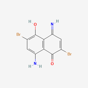 molecular formula C10H6Br2N2O2 B13758091 1(4H)-Naphthalenone, 8-amino-2,6-dibromo-5-hydroxy-4-imino- CAS No. 26846-51-5