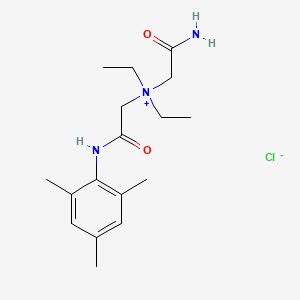 molecular formula C17H28ClN3O2 B13758108 Ethanaminium, 2-amino-N,N-diethyl-2-oxo-N-(2-oxo-2-((2,4,6-trimethylphenyl)amino)ethyl)-, chloride CAS No. 79143-72-9