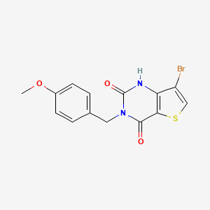 molecular formula C14H11BrN2O3S B1375811 7-Bromo-3-(4-methoxybenzyl)thieno[3,2-d]pyrimidine-2,4(1H,3H)-dione CAS No. 1392484-71-7