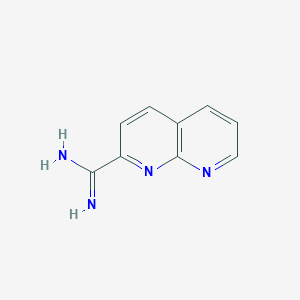 molecular formula C9H8N4 B13758118 1,8-Naphthyridine-2-carboximidamide 