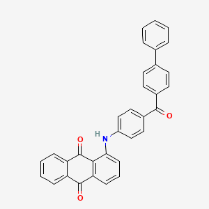 molecular formula C33H21NO3 B13758134 9,10-Anthracenedione, 1-[[4-([1,1'-biphenyl]-4-ylcarbonyl)phenyl]amino]- CAS No. 55879-93-1