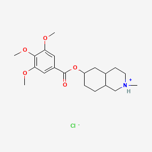 molecular formula C20H30ClNO5 B13758142 trans-2-Methyl-6-(3,4,5-trimethoxybenzoyloxy)decahydroisoquinoline hydrochloride CAS No. 57464-37-6