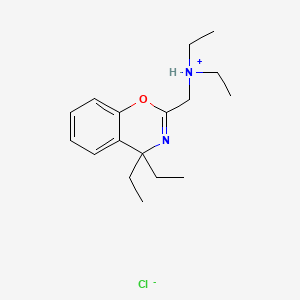 molecular formula C17H27ClN2O B13758185 N,N,4,4-Tetraethyl-4H-1,3-benzoxazine-2-methanamine hydrochloride CAS No. 55709-93-8
