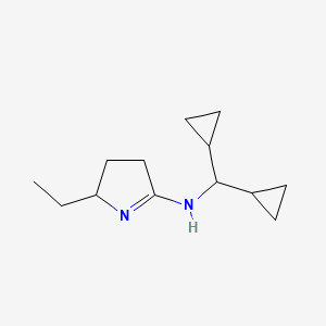 molecular formula C13H22N2 B13758224 N-(dicyclopropylmethyl)-2-ethyl-3,4-dihydro-2H-pyrrol-5-amine 