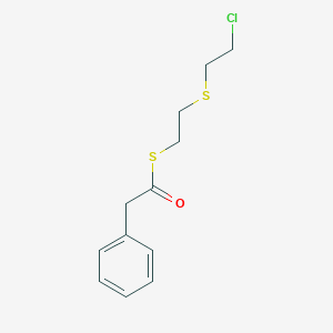 molecular formula C12H15ClOS2 B13758291 s-{2-[(2-Chloroethyl)sulfanyl]ethyl} phenylethanethioate CAS No. 6276-38-6
