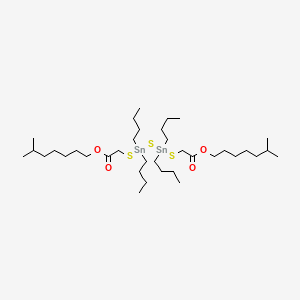 molecular formula C36H74O4S3Sn2 B13758347 Acetic acid, 2,2'-[(1,1,3,3-tetrabutyl-1,3-distannathianediyl)bis(thio)]bis-, diisooctyl ester CAS No. 52628-34-9