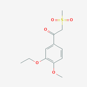 molecular formula C12H16O5S B1375837 1-(3-Ethoxy-4-methoxyphenyl)-2-(methylsulfonyl)ethanone CAS No. 1450657-28-9