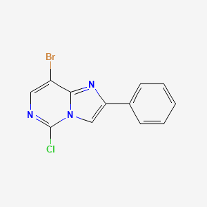molecular formula C12H7BrClN3 B1375839 8-Bromo-5-chloro-2-phenylimidazo[1,2-C]pyrimidine CAS No. 1447608-09-4