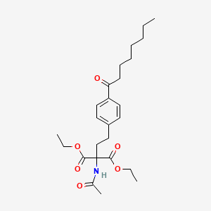 molecular formula C25H37NO6 B13758440 Diethyl 2-acetamido-2-[2-(4-octanoylphenyl)ethyl]propanedioate 