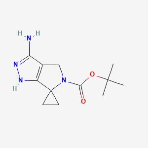 molecular formula C12H18N4O2 B1375847 Tert-butyl 3'-amino-1'H-spiro[cyclopropane-1,6'-pyrrolo[3,4-C]pyrazole]-5'(4'H)-carboxylate CAS No. 946497-95-6