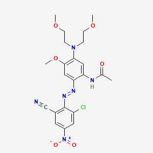 molecular formula C22H25ClN6O6 B13758567 Acetamide, N-[5-[bis(2-methoxyethyl)amino]-2-[(2-chloro-6-cyano-4-nitrophenyl)azo]-4-methoxyphenyl]- CAS No. 58049-96-0