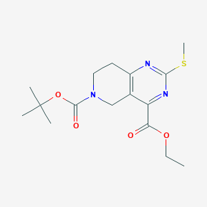 6-Tert-butyl 4-ethyl 2-(methylthio)-7,8-dihydropyrido[4,3-D]pyrimidine-4,6(5H)-dicarboxylate