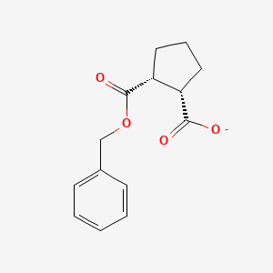 molecular formula C14H15O4- B1375860 1,2-Cyclopentanedicarboxylic acid, mono(phenylmethyl) ester, cis- CAS No. 648433-16-3