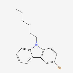 molecular formula C18H20BrN B1375862 3-Bromo-9-hexyl-9H-carbazole CAS No. 156972-74-6